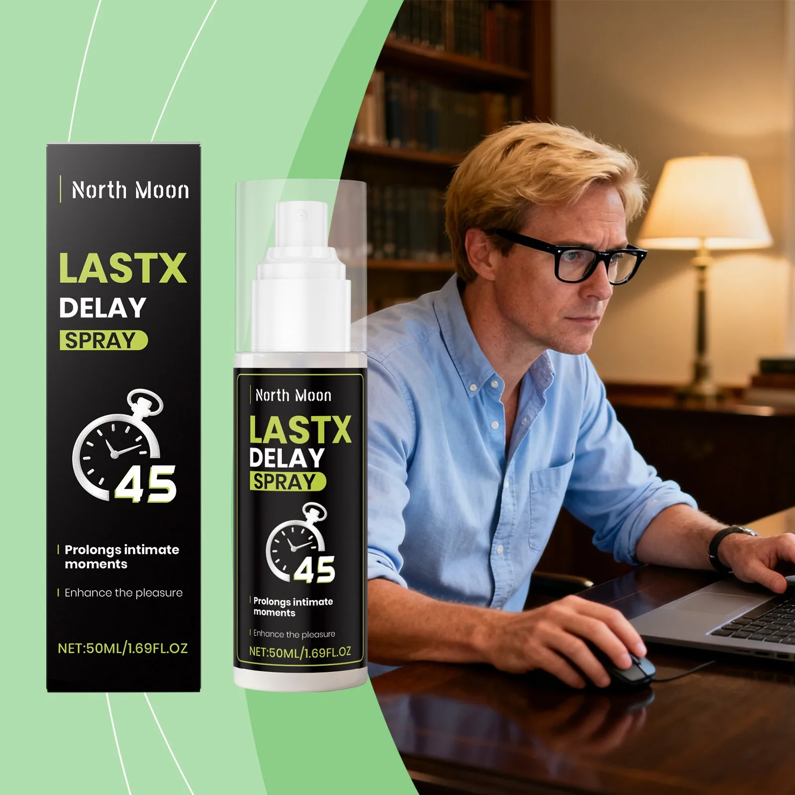 North Moon Herbal Men Body Care Spray Gentle Moisturizing Intimate Caring Reducing Scratch Increasing Energy Private Area Sprays view 2