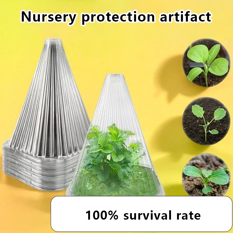 10Pcs Plant Growth Bell Covers Reusable Planting Tent DIY Garden Yard Protective Supplies Seedling Plastic Clock Cover Box
