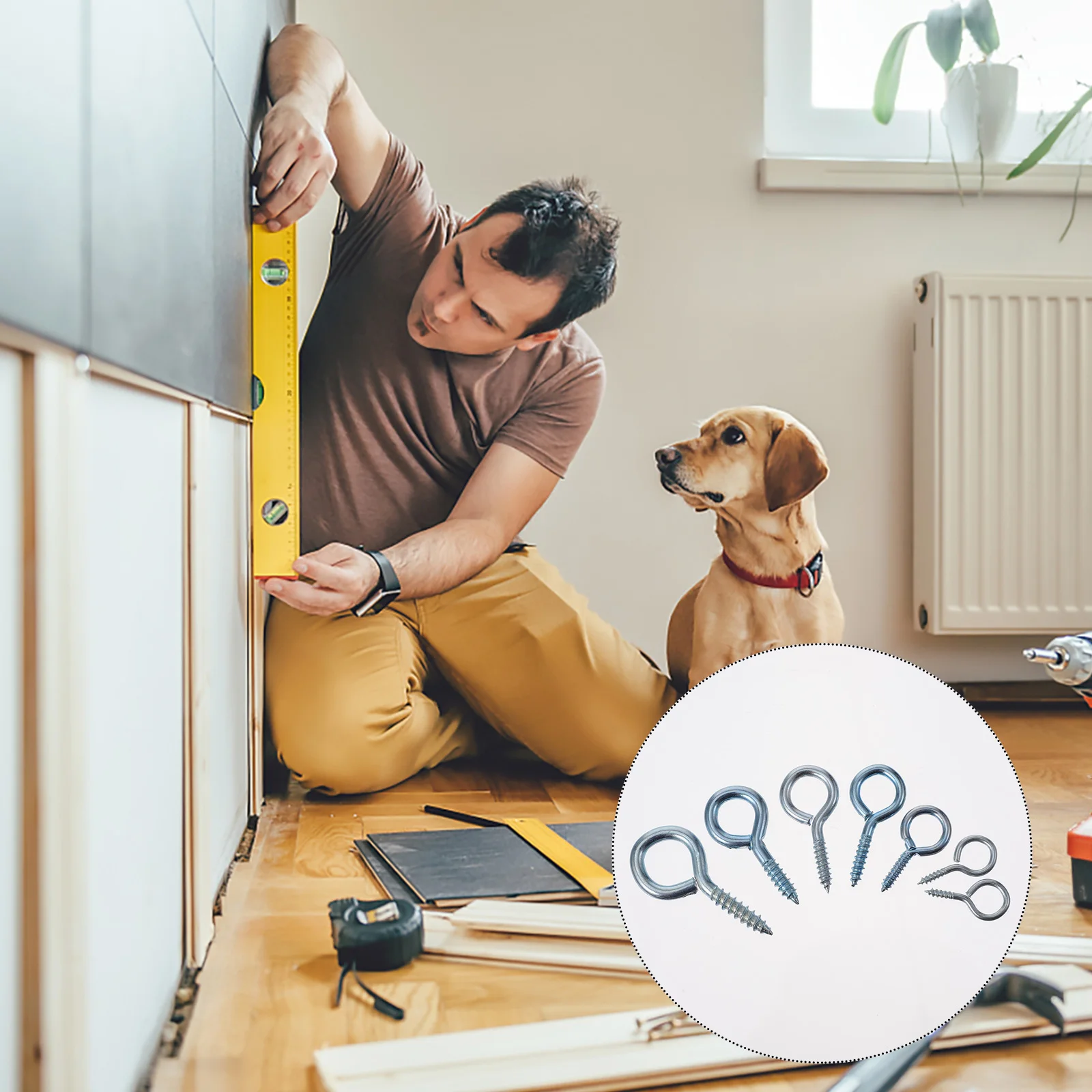 

210pcs Eye Screw Sheep Eye Screw Kit Iron Hooks Self Tapping Screws Eyelets Craft Supplies Tools Wooden H les Hardware