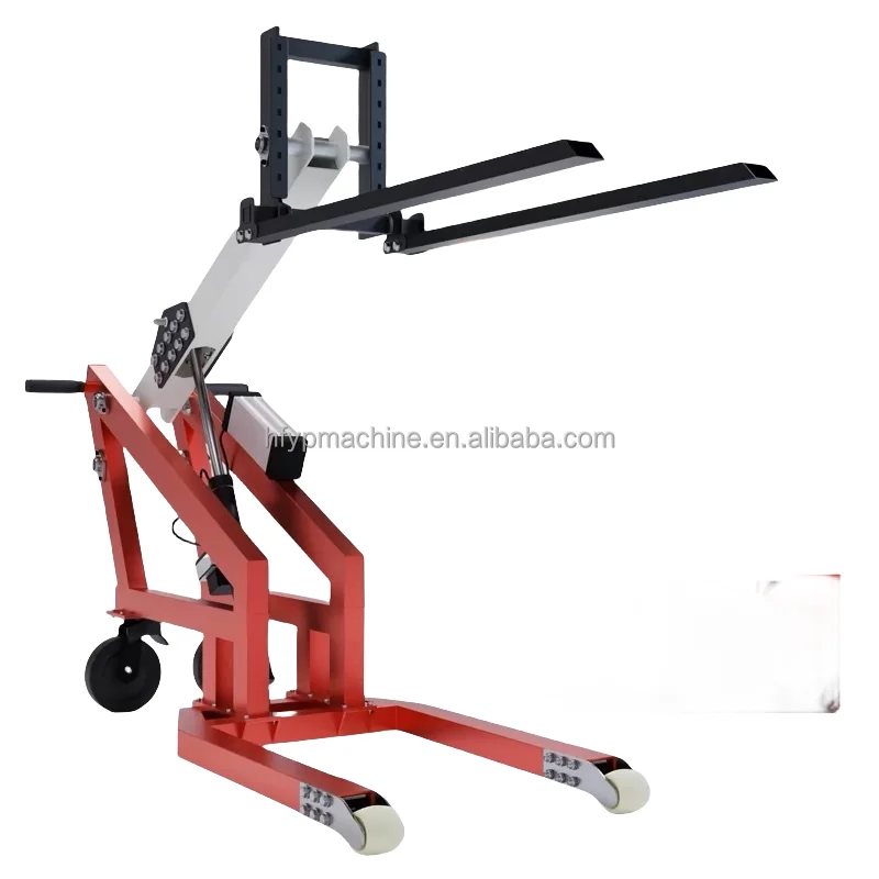 

Portable Electric Hydraulic Forklift Small Lifting Manual Stacking and Handling Truck Curved Arm Loading and Unloading Truck
