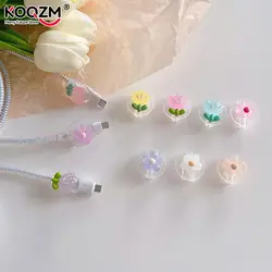 Winder For Charging Cable Protector For Girls Flowers Charger Saver Universal Phone Charging Wire Cover