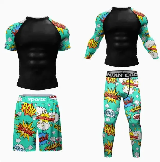 مجموعات دي survêtement d'entraininement Rashguard pour enfants، combinaison de sport pour figurines، uniforme de grappin