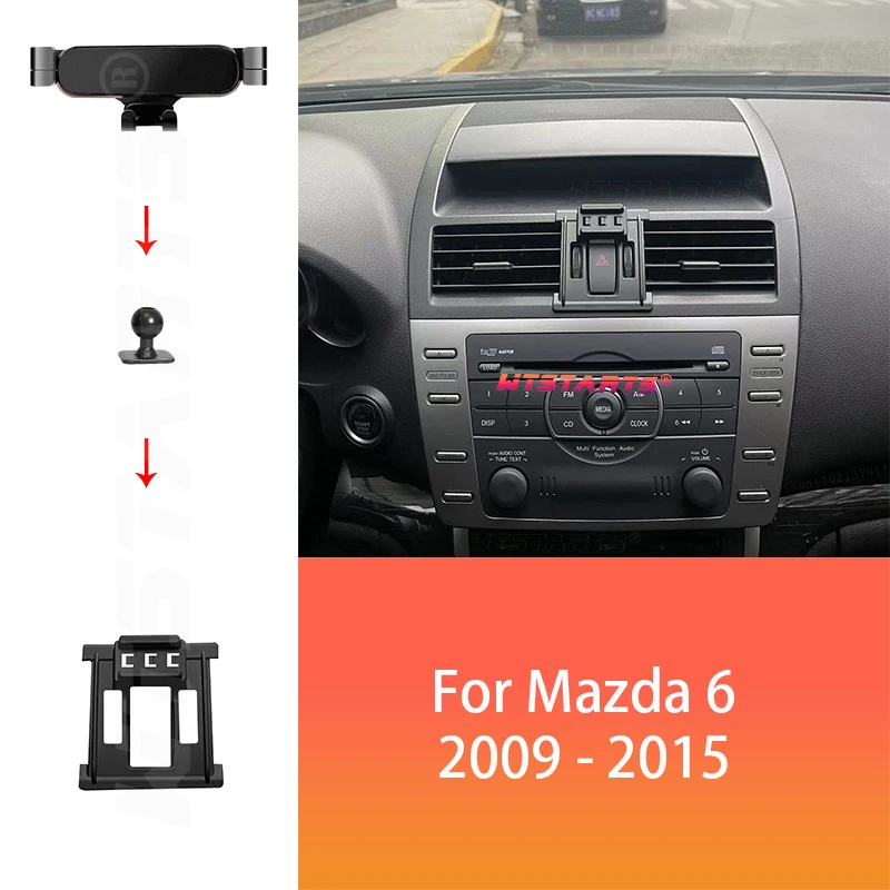 Car Phone Holder GPS Navigation For Mazda 6 GH GG 2009-2015 Adjustable Rotating Phone Holder Base Car Interior Accessories