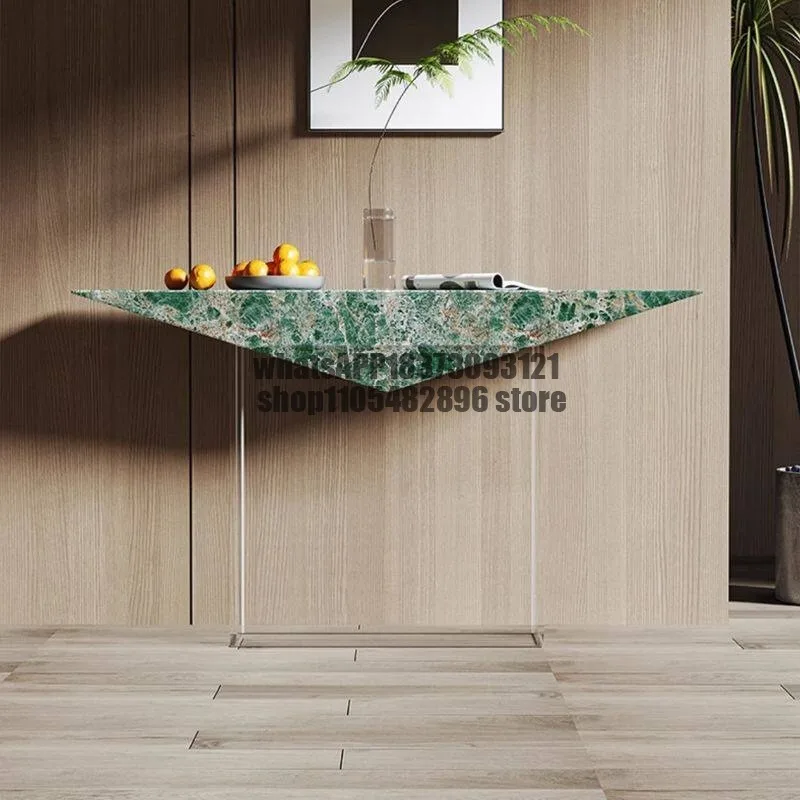 Minimalist entryway counter, light luxury entryway cabinet, marble acrylic entryway table