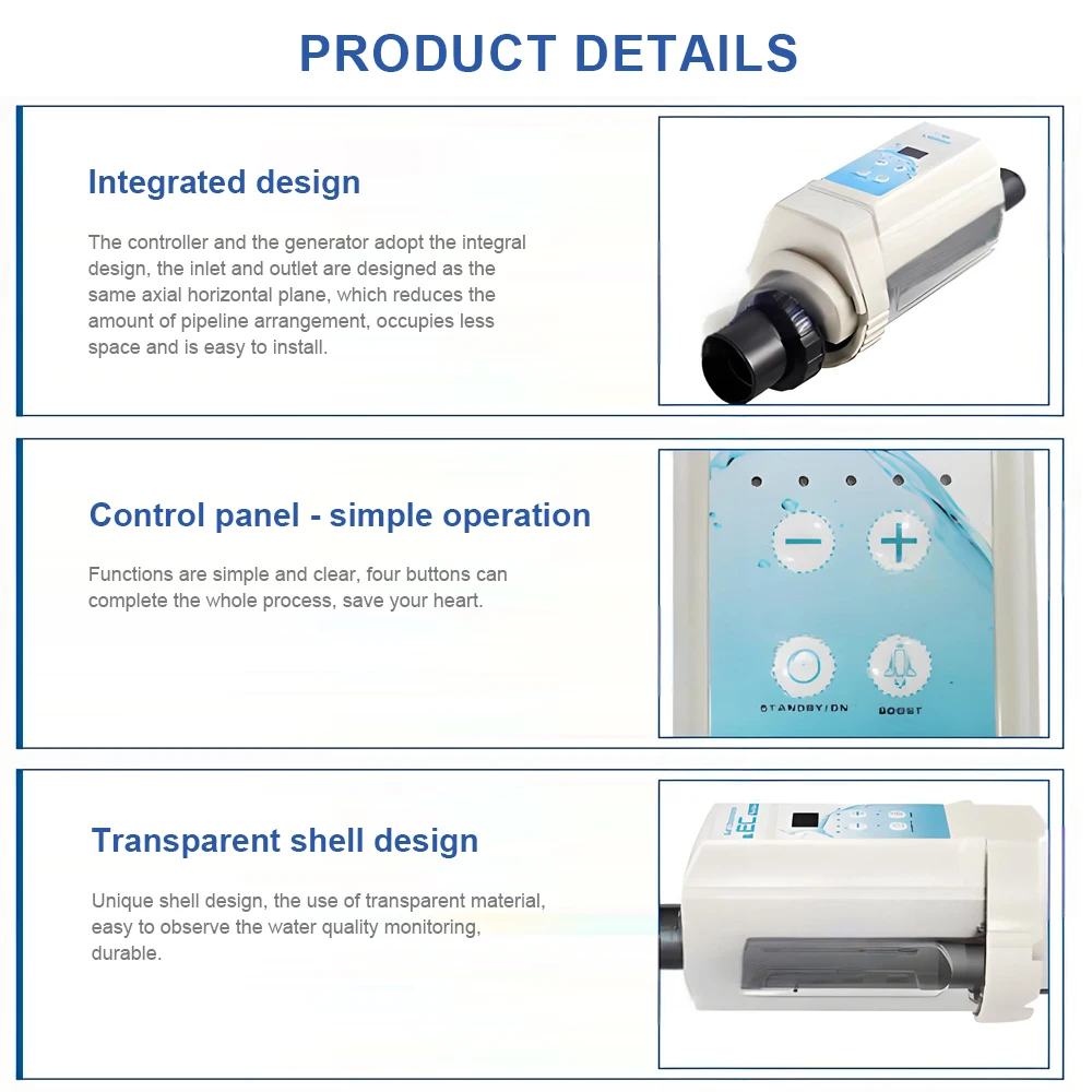 Pool Electrolysis Salt Chlorine Machine All-in-one Efficient Pool EC Salt Chlorine Machine Pool Electrolysis Salt Sterilizer