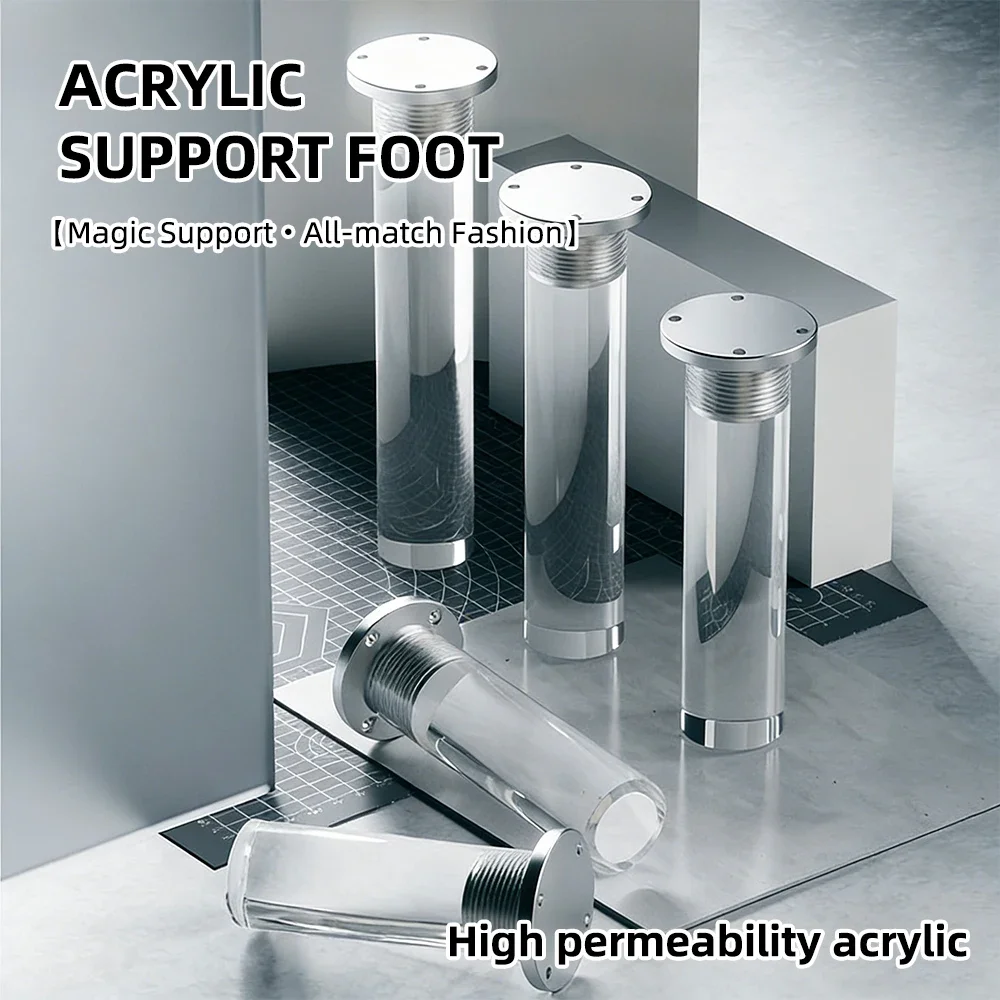 TV Stand Suspended Supporting Leg Bathroom Vanity Modern Raise Feet Transparent Acrylic Adjustable Supporting Foot