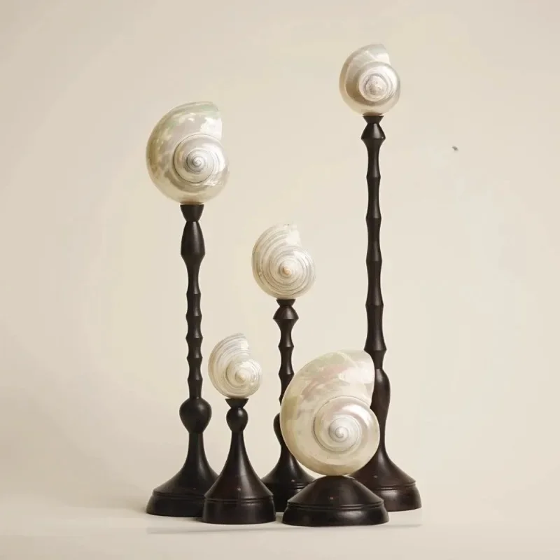 Natural conch charging decorative desk lamp, housewarming gift