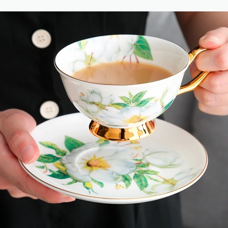 Ceramic Tea Sets Ceramic Mug Hand-painted Flower Patterns Coffee Pastry Plate Pallet Teapot Afternoon Tea Accessories