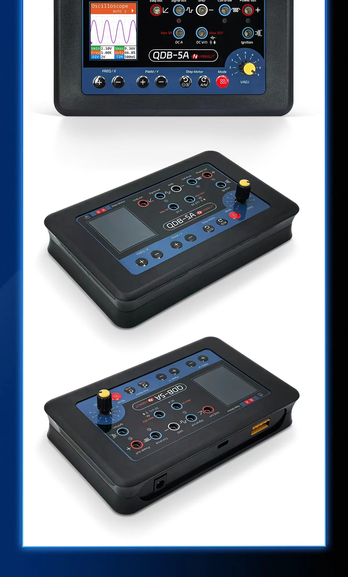 QDB 5A Auto Aktuator Tester Oszilloskop Multimeter QDB-5A Auto PWM Stick Schrittmotor Fahrer Zündspule Diagnose Werkzeuge – Detail 9