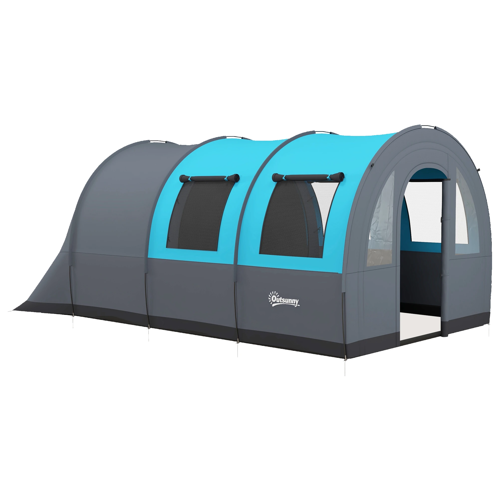 Outsunny Tienda de Campaña Familiar para 3 Personas 480x260x200 cm Gris