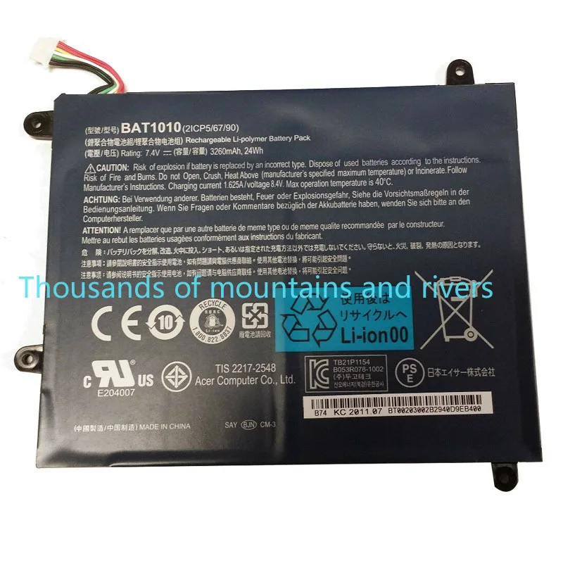 

BAT-1010 Аккумулятор для ноутбука Acer Iconia Tablet A500-10S16u BAT1010 A500 A501 A500-10S32u BAT 1010 Tablet 7,4 В 3260 мАч
