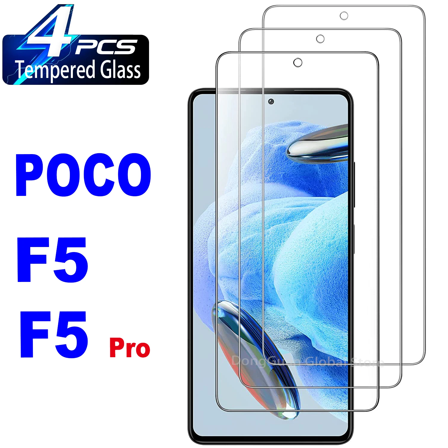 1/4Pcs Tempered Glass For Xiaomi POCO F5 / F5 Pro Screen Protector Glass Film