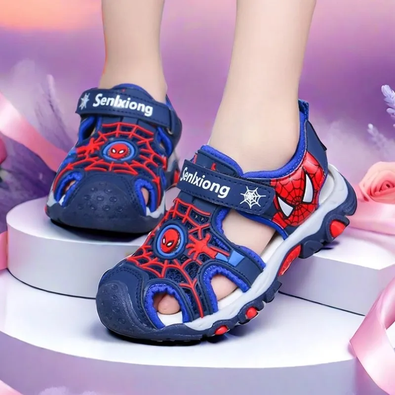 New Superhero Summer Boys Sandals Kids Aqua Sport Sandals Soft Non-slip Toddler Infant Shoes Children Outdoor Beach Water Shoes