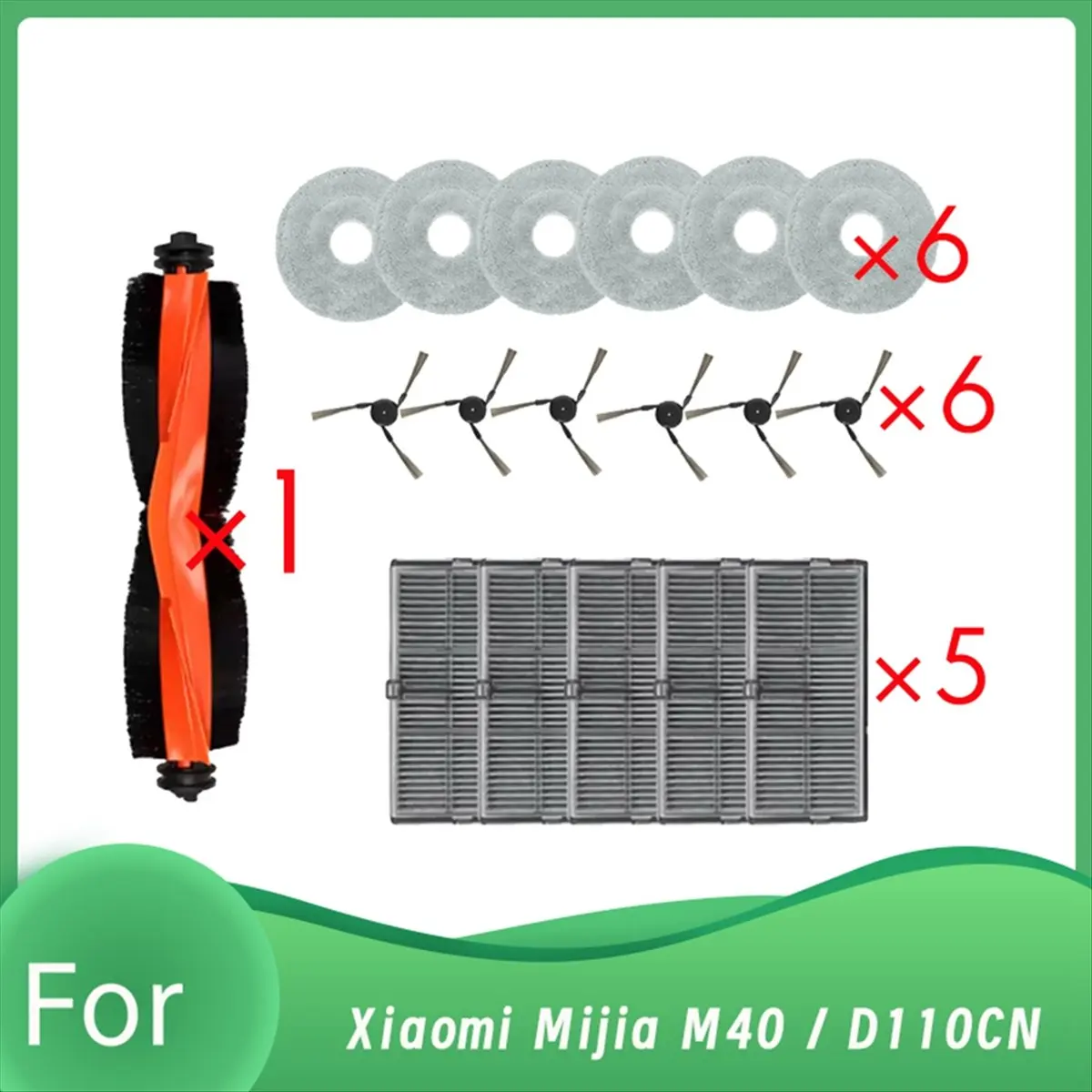 SHIP WITHIN 24 HOURS 18 Pcs for M40 / D110CN Self Emptying Robot Vacuum Roller Side Brush HEPA Filter Mop Pad
