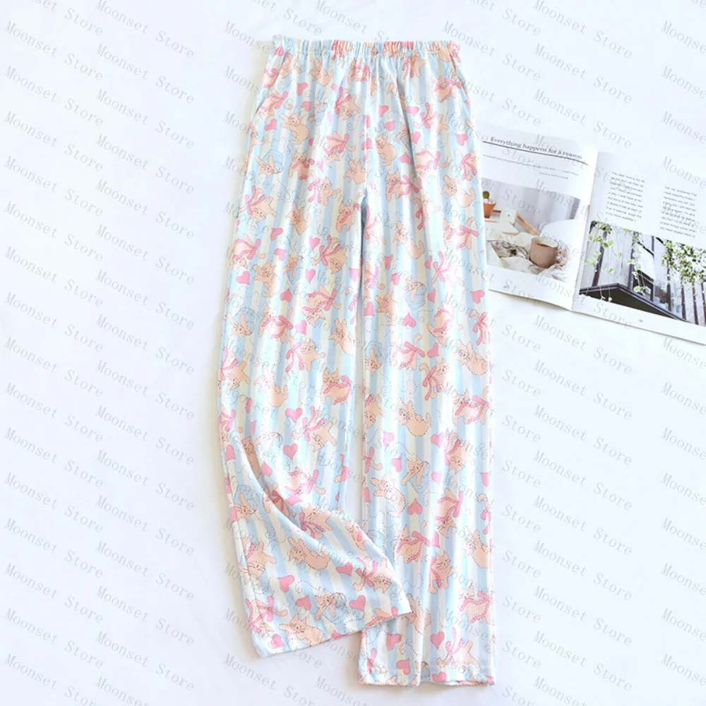 2026 جديد المرأة ملابس خاصة الحليب الحرير السراويل الناعمة الكرتون فضفاض السراويل المنزل قيعان المرأة بنطلون بيجاما يمكن ارتداؤها في الخارج #3