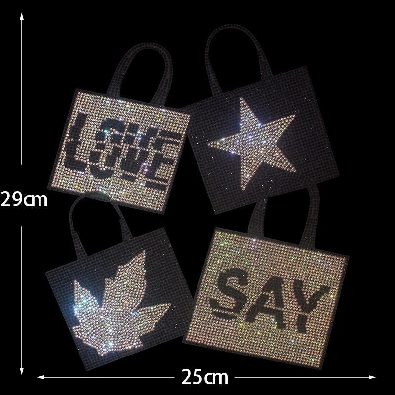 

Striped fashion large fabric, embossed with rhinestones and sequins, DIY clothes, T-shirts, patchwork clothing accessories