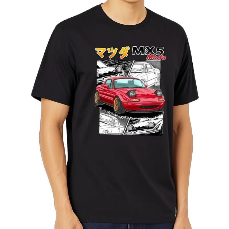 MX-5 MIATA Eunos Roadster 1990 T-Shirt rétro unisexe hommà manchcourtHip Hop garçon Sport décontracté hau