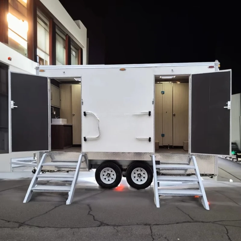High Quality Two-Stall Mobile Restroom Trailer Portable Outdoor Mobile Toilets for Apartment Use