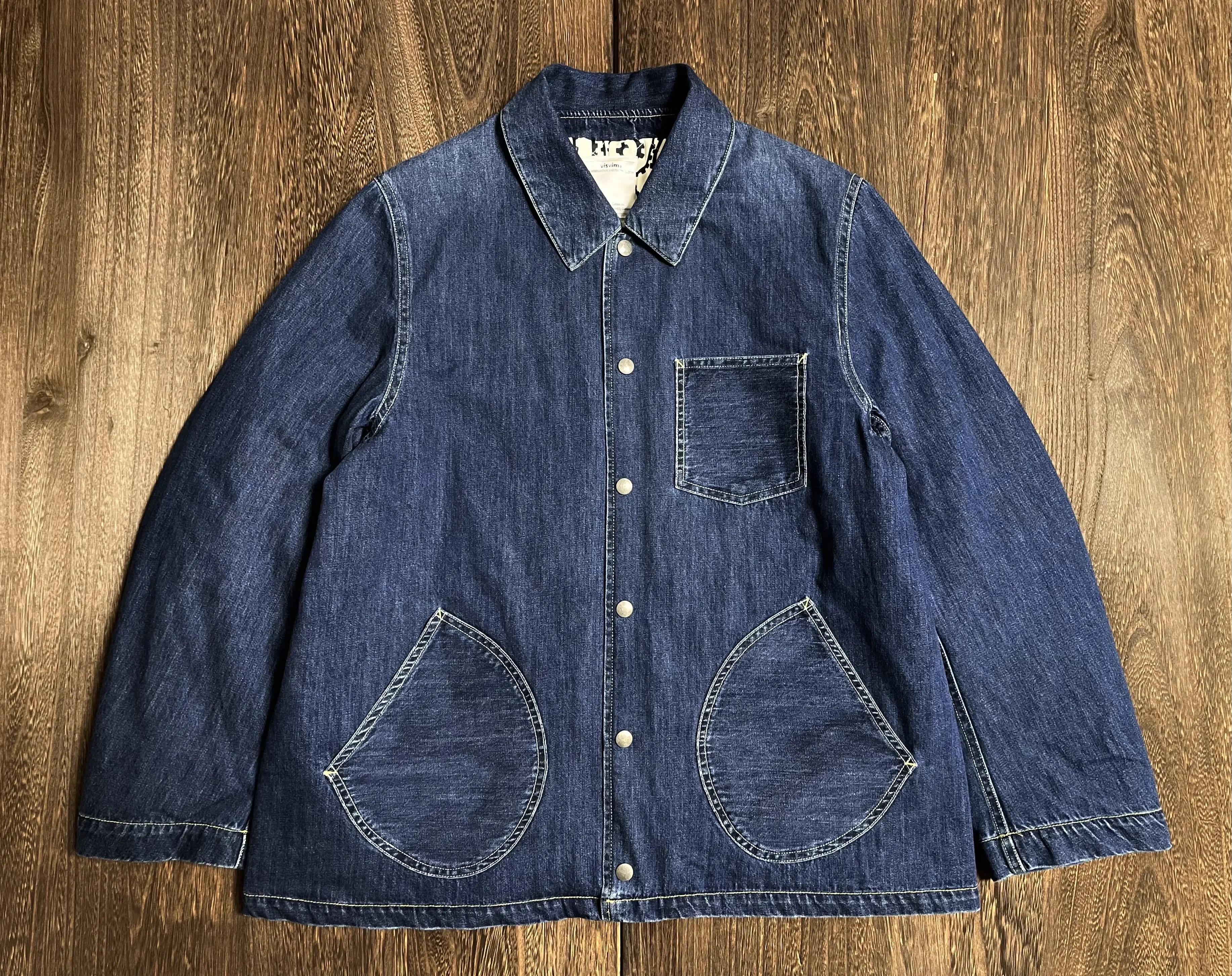 

2025 VISVIM OUTLAND DAMAGED FOLIAGE denim cotton jacket vintage barn style
