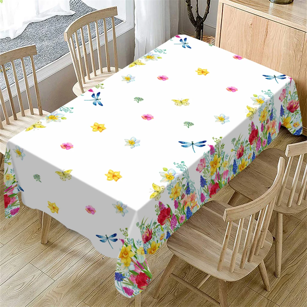 

Rectangular Tablecloth Polyester Table Cover for Indoor Dining Table, Camping, Kitchen Party Holiday Christmas Table Decorations
