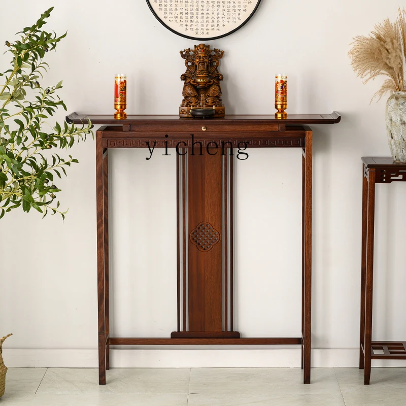 

QZT Solid Wood Entrance Buddha Altar Home Incense Hall Incense Table Cabinet Worship Table