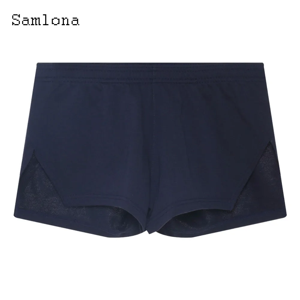 Men\'s Fashion Leisure Both Split Edge Shorts Sexy Elastic Waist Short Pants 2024 Summer New Casual Beach Shorts Male Clothing