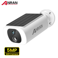 ANRAN 5MP Solar Camera Outdoor Wireless 2.4G WIFI Camera Built-in Battery Home Security Camera Color Night Vision Can't Add NVR