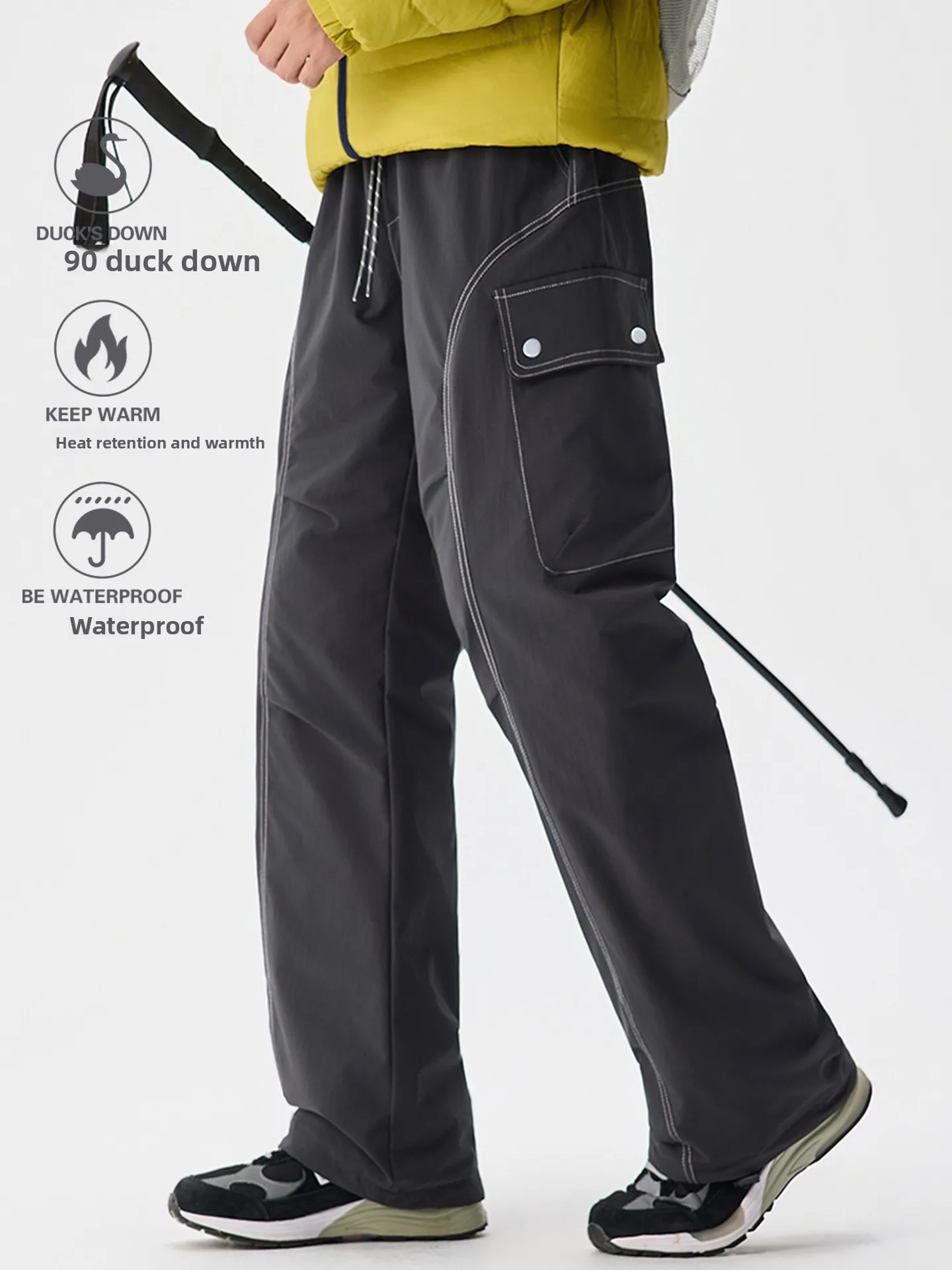 

Ультраморозостойкие пуховые брюки для мужчин и женщин: теплые, ветрозащитные, водонепроницаемые, для активного отдыха и катания на лыжах в экстремальных погодных условиях.