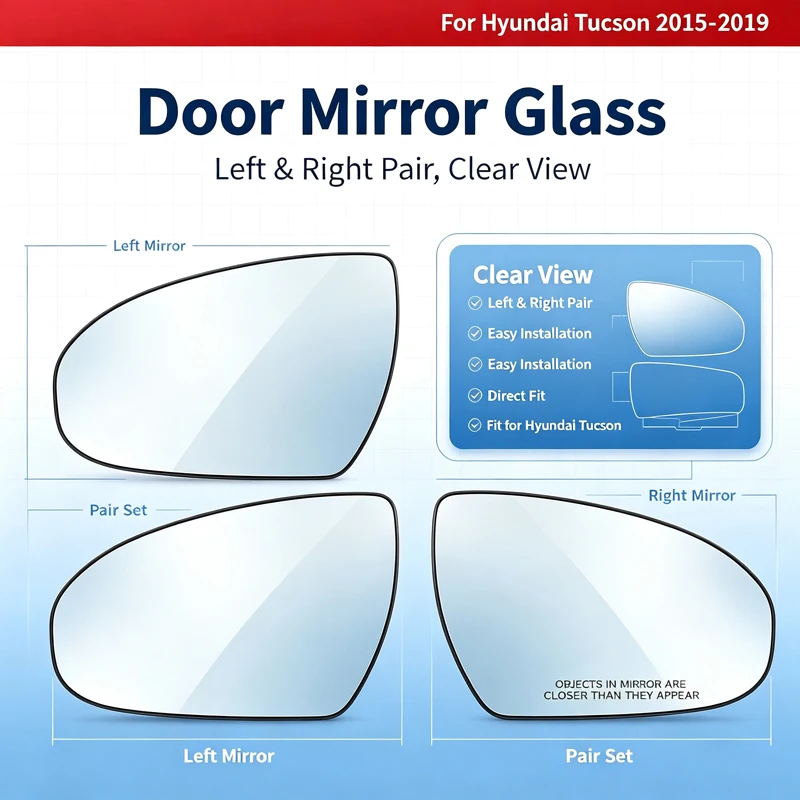 Suitable for 15-19 Hyundai Tucson TUCSON rearview mirror reversing mirror reflective mirror with heating