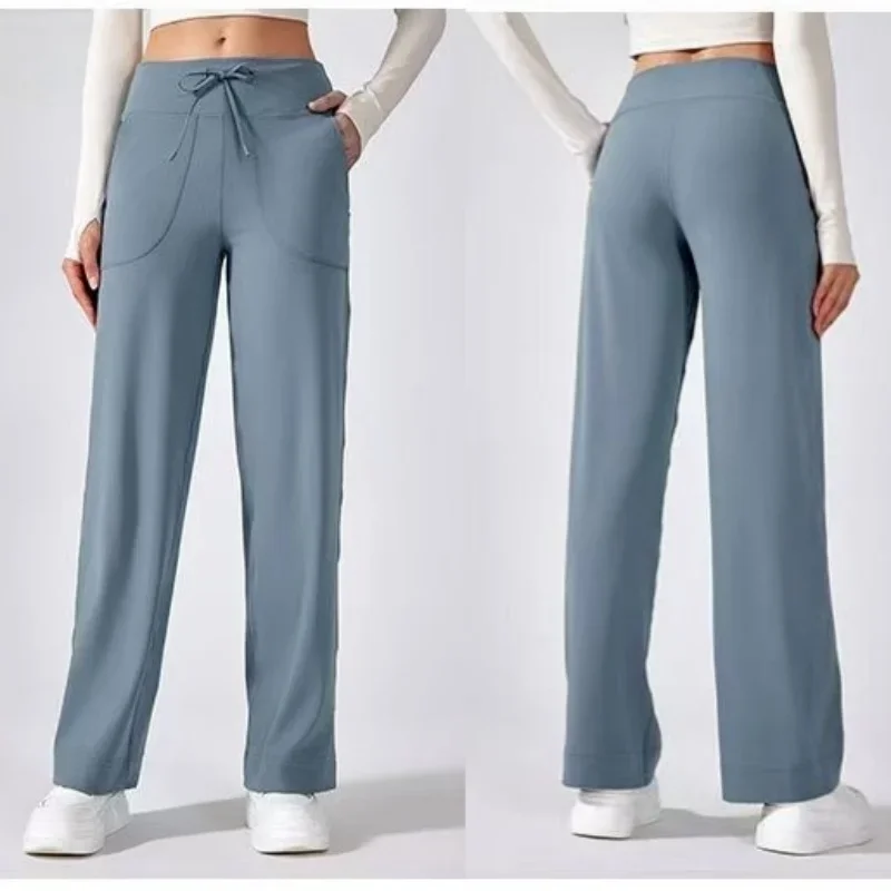 

New high waistband and large pocket yoga pants with a drape of butter, soft and casual wide leg pants fitness dance sports pants