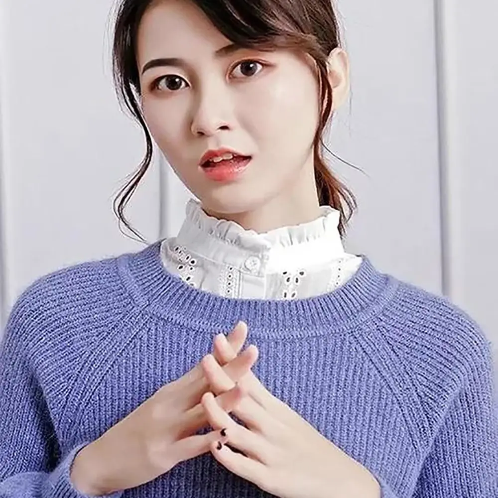 

Fashion Jacquard Fake Collar Detachable Pure Cotton Neckline False Collar Women