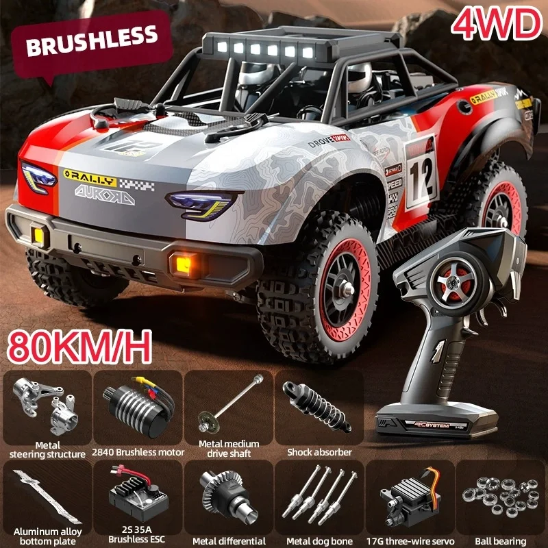 1:18 Brushless 80KM/H High Speed Racing Drift RC Car Truck  LED Lighting Shock Absorption Remote Control Car RC Racing Car Toys