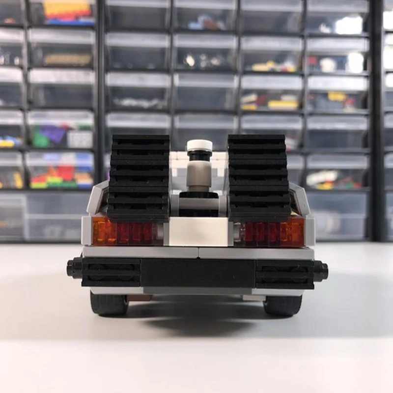 284 Uds. MOC Delorean Time Machine respalda a los futuros bloques de construcción regalo de Navidad inspirar creatividad ilimitada SetInspires