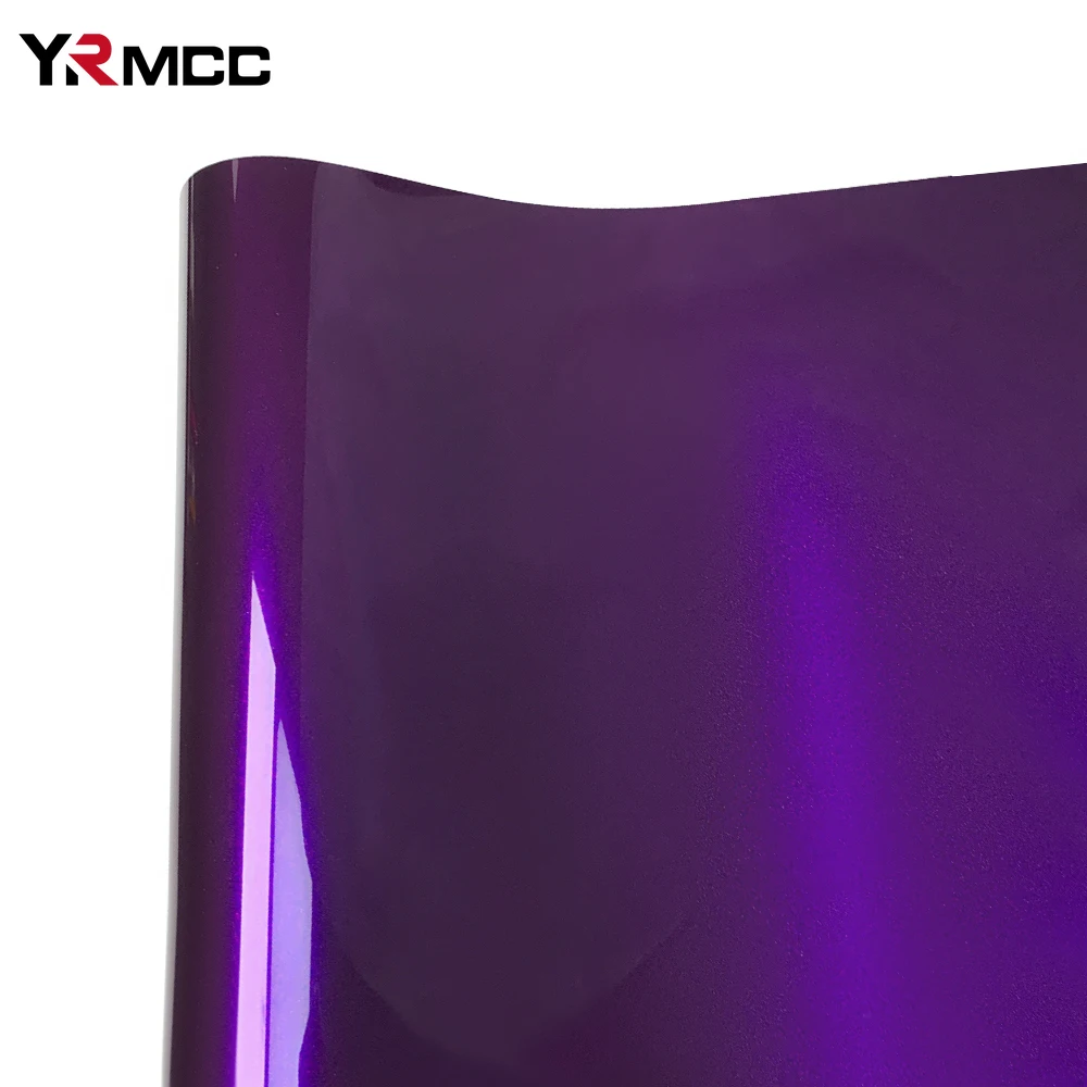 Glossy Purple Flash Car Vinyl Wrap PET Waterproof Adhesive Film for Motorcycle Customization Auto Tuning Decoration Accessories