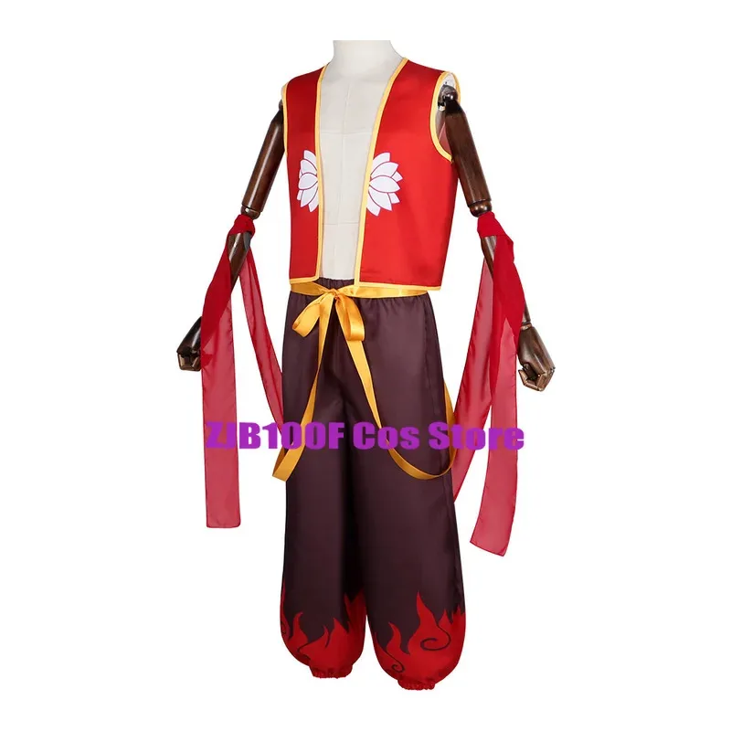 فيلم الرسوم المتحركة Ne Zha 2 تأثيري حلي الصينية Nezha الشيطان شعر مستعار تأثيري موحدة حفلة الهالوين الزي البدلة للرجل طفل