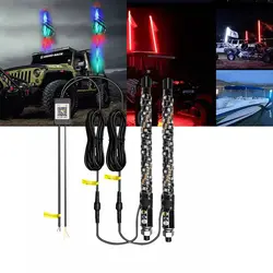 1/2PCS 1FT LED Whip Lights,Remote Control Flagpole Antenna Whips,for UTV, ATV, Off Road, Truck, Sand, Buggy Dune, RZR