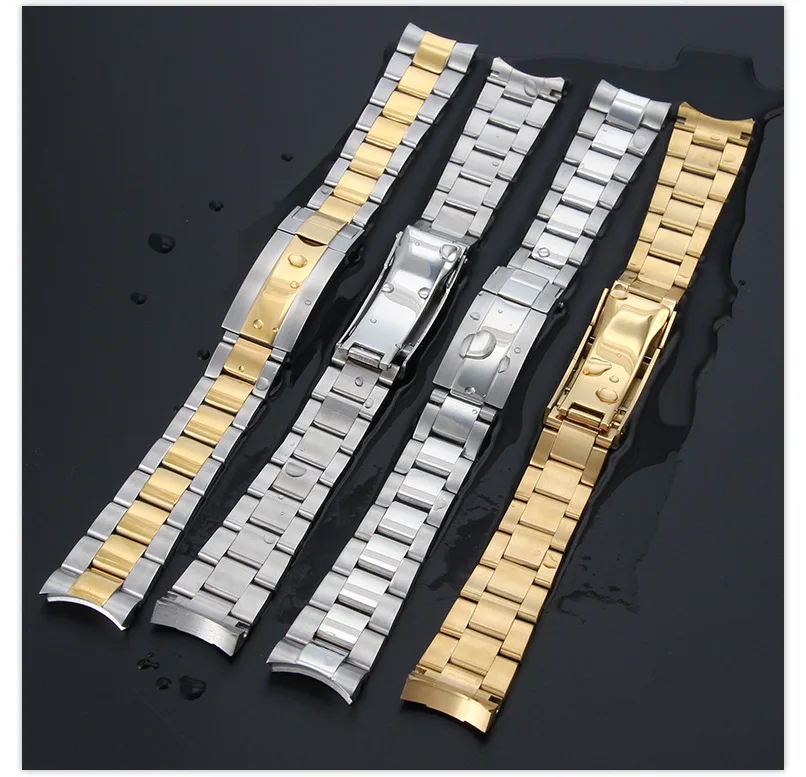 20mm 21mm Stainless Steel Watch Band for Rolex Submariner for Daytona Water Ghost Diving Bracelet WristBand Solid Folding Buckle