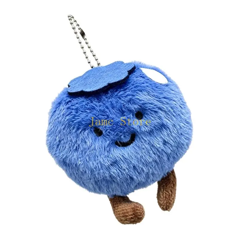 LX0B Cartoon Fruit Plush Holder Keychain Bag Charm Pendant Hanging Ornament