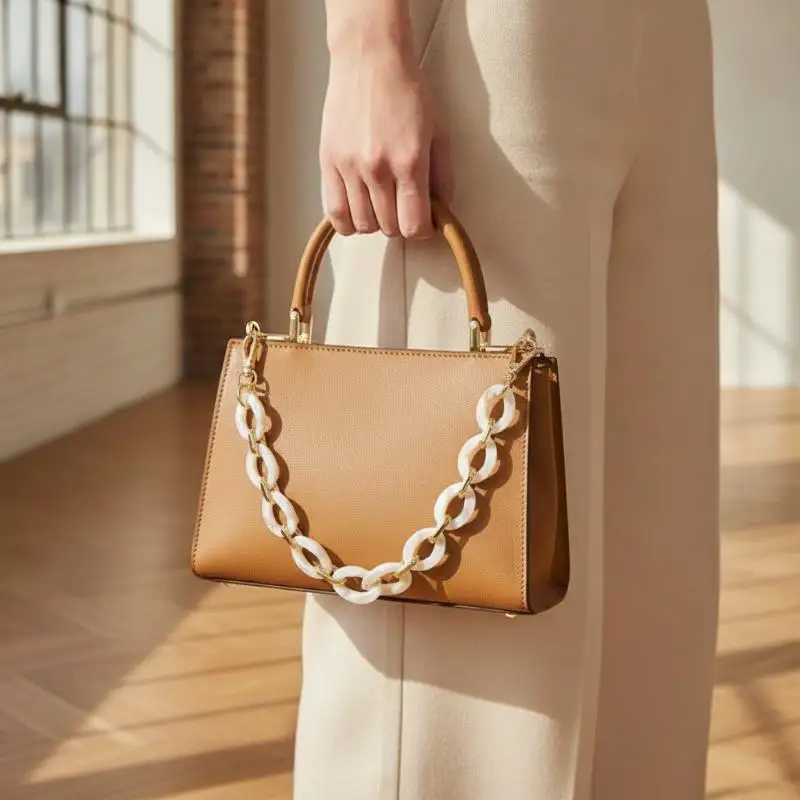 Acrylic Handbag Chains 34cm Smooth Edge DIY Shoulder Bag Strap for Purse Tote Crossbody Bag Daily Accessory