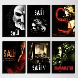 Horror Movie Saw Poster Film Retro Posters Prints Canvas Painting Vintage Wall Art Picture for Home Room Bar Cafe Bedroom Decor