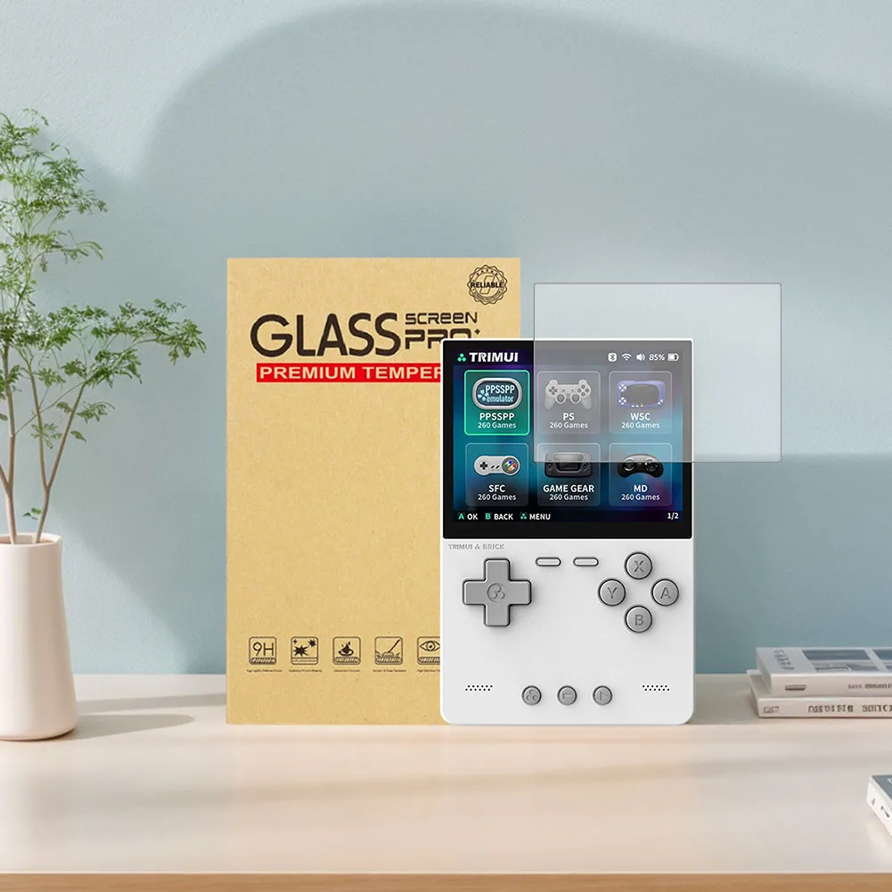 Für Trimui Ziegel Gehärtetes Glas Displayschutzfolien Anti-Scratch 9H Bildschirm Gehärtete Folie Ultra-Klar Spielkonsole Zubehör