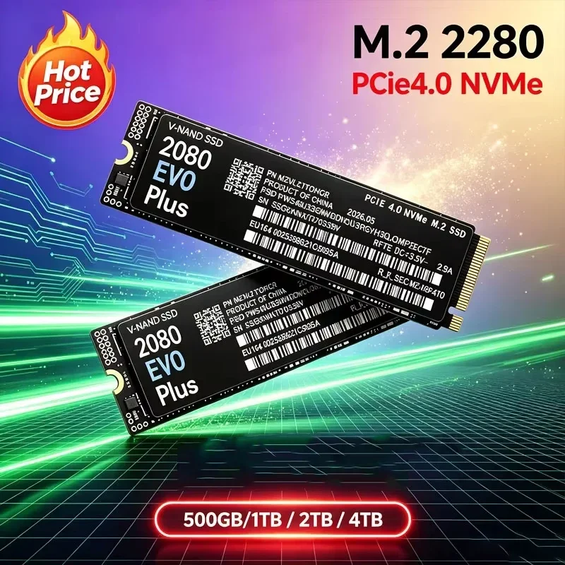 SSD M.2 NVMe LIA PCIe Gen4.0 X4 TLC 3D NAND 500GB 1TB 2TB 4TB 2280, unidade de armazenamento para jogos, compatível com PS5, PC e portátil.