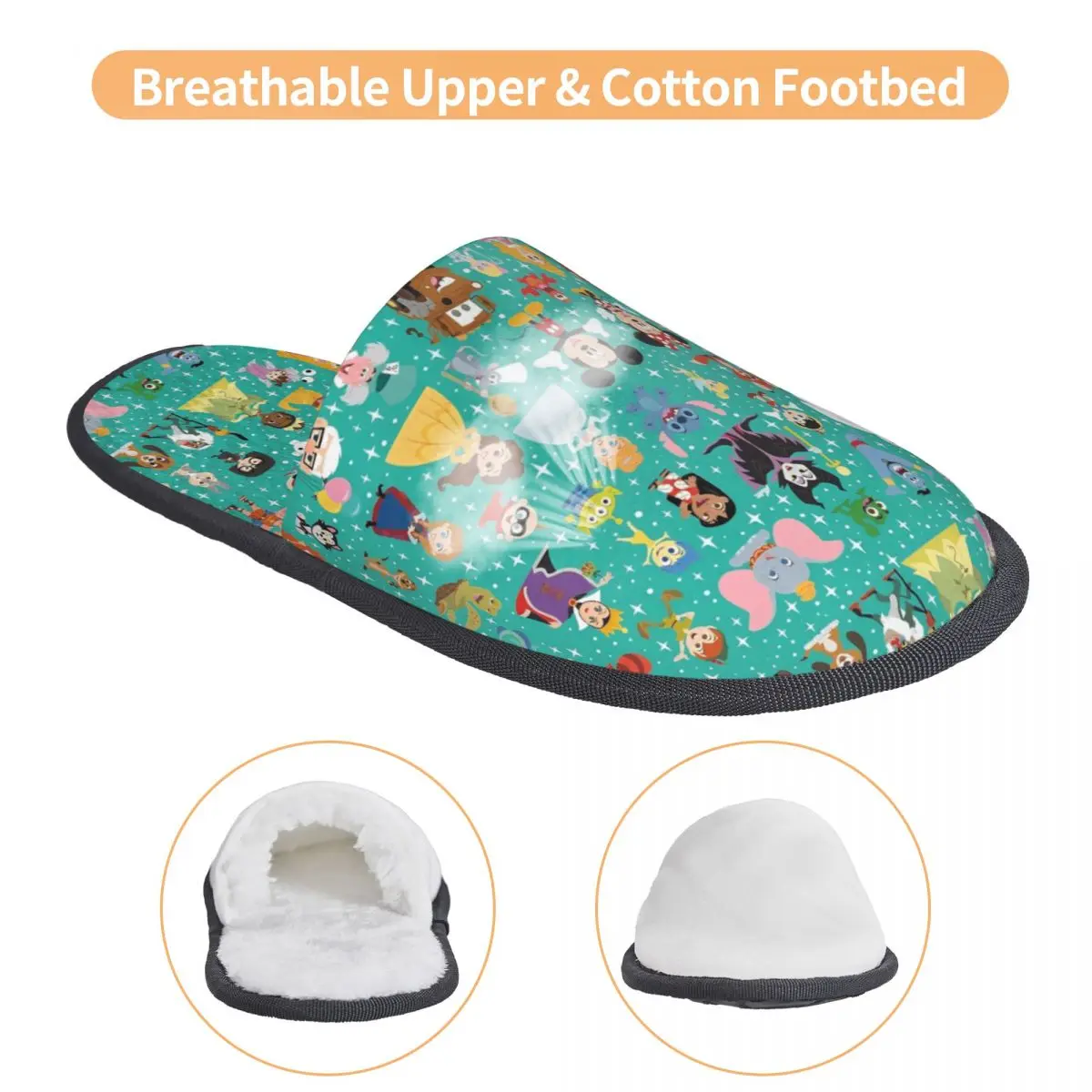 Winter House Slippers D100 Mickey Stitch Accessories Household Fur Slippers Slides Indoor 100 Anniversary Cozy Anti Slip Slides