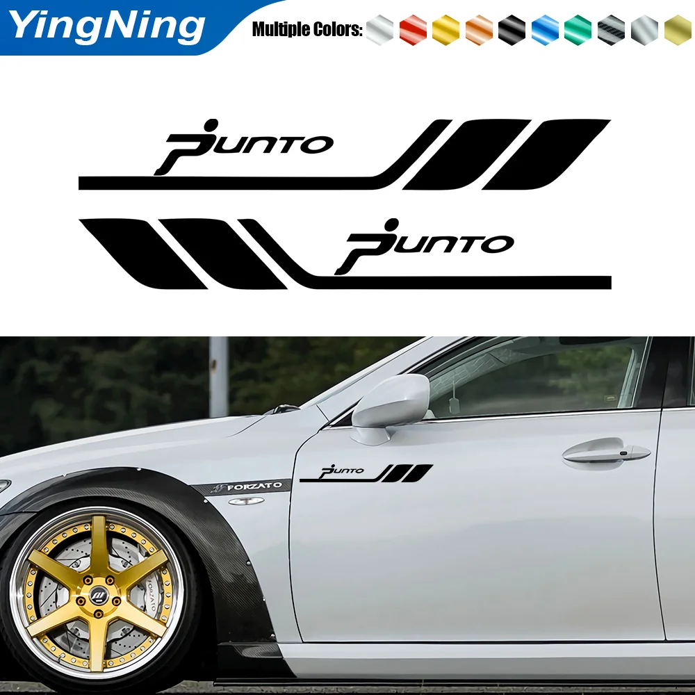 

2pcs Car Side Sticker Body Fender Reflective Decal Vinyl Bumper Door Decorative stickers For Fiat PUNTO Auto Accessories