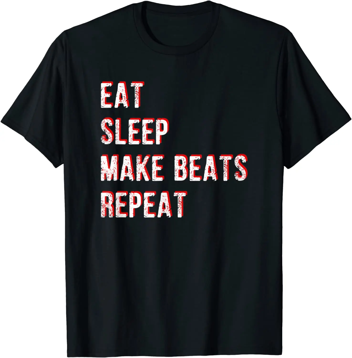 أكل النوم جعل يدق تكرار-EDM الهيب هوب الموسيقى المنتج تي شيرت | حلقات طبل وأصوات تي شيرت | Beatmaker هوديي #4