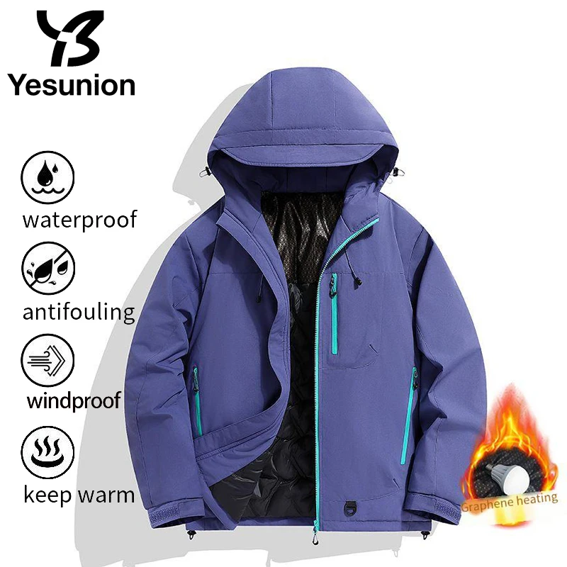 YESUNION Autumn Winter Outdoor Mountain Series Couple Jacket Windbreaker Climbing Suit Windproof Waterproof Warm Cotton Coat