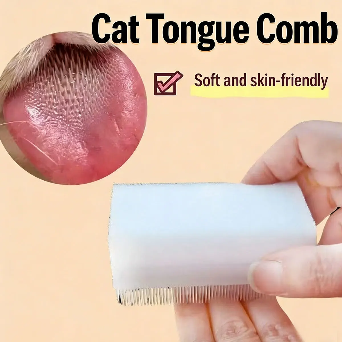 Imitate Feline Maternal Licking Cat Grooming Tool Soft Massage Comb Relax Remove Shedding Coat Gentle Pet Hair Care Accessory
