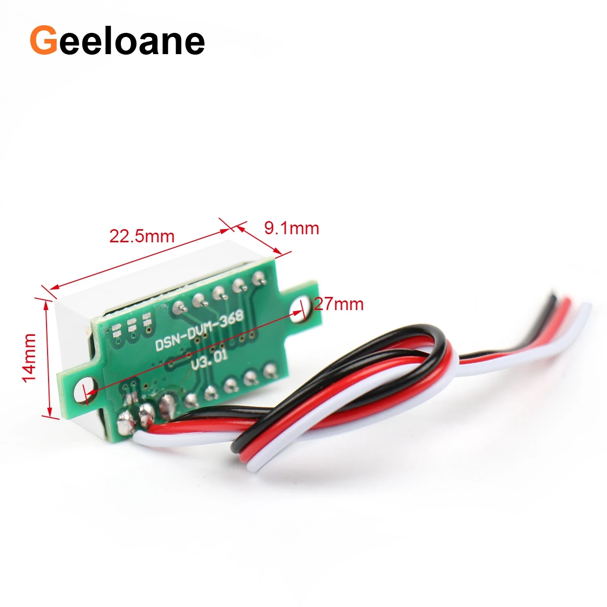 0.36 "Mini ไฟ LED มิเตอร์ดิจิตอล DC 0-30V 2สาย3หลักแรงดันไฟฟ้าจอแสดงผลเมตร DIY ป้องกันขั้วย้อนกลับ