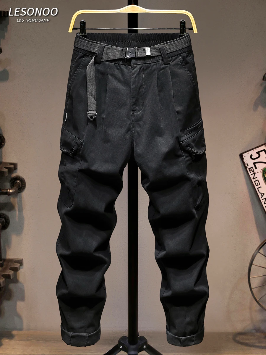 

Slimming Bla Work Trousers Men's Faion Multi-ket Loose Straight Casual Outdoor Elastic Waist Men's Pants