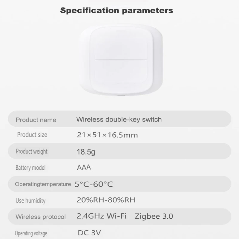 Tuya Zigbee Multi-Scene Sticker Switch Smart Home Scene Wireless Switch Dual-Open WiFi Remote Control Switch Easy To Operate